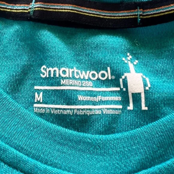 Smartwool Women’s 100% Merino Wool 250 Midweight Base Layer Size M Green Blue - Picture 5 of 7